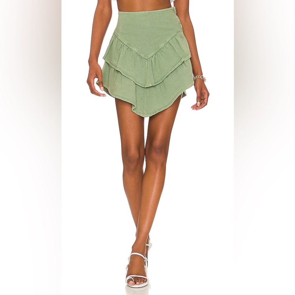 MOTHER Ruffle Mini Skirt